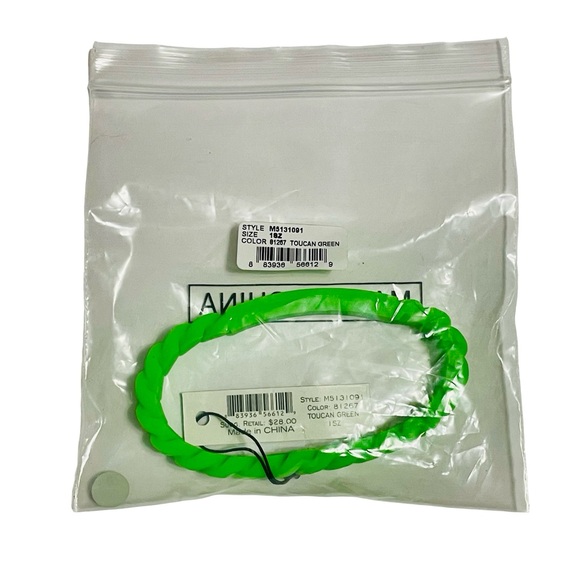 Marc by Marc Jacobs Toucan Green Braided Silicone Workwear Bracelet - Picture 2 of 4